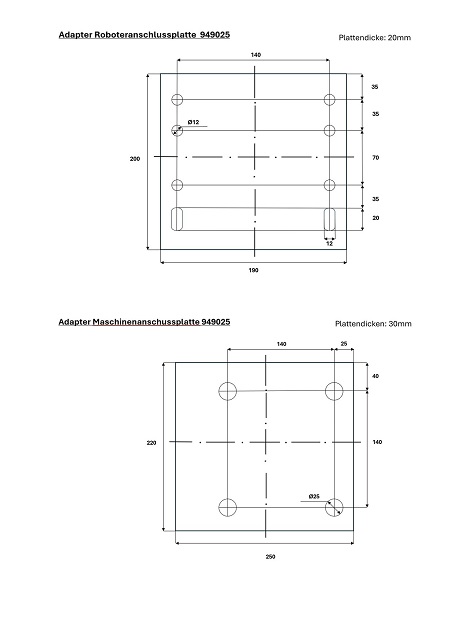 Adapter 437 mm für Entnahmeroboter