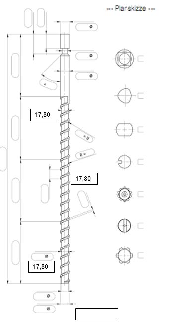 Battenfeld Plastifizierschnecke Ø 18 mm, 100TM842, neuwertig