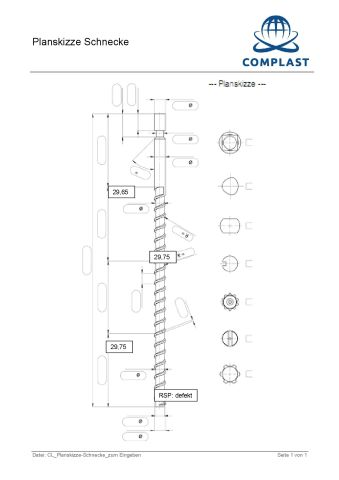 Demag Spritzzylinder und Schnecke ohne RSP IU200, Ø 30 mm, 86141066