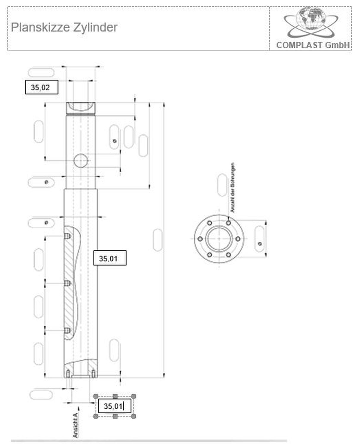 Ferromatik Milacron Plastifiziereinheit Ø 35 mm, vertikal, nitriert für F, FR, FM