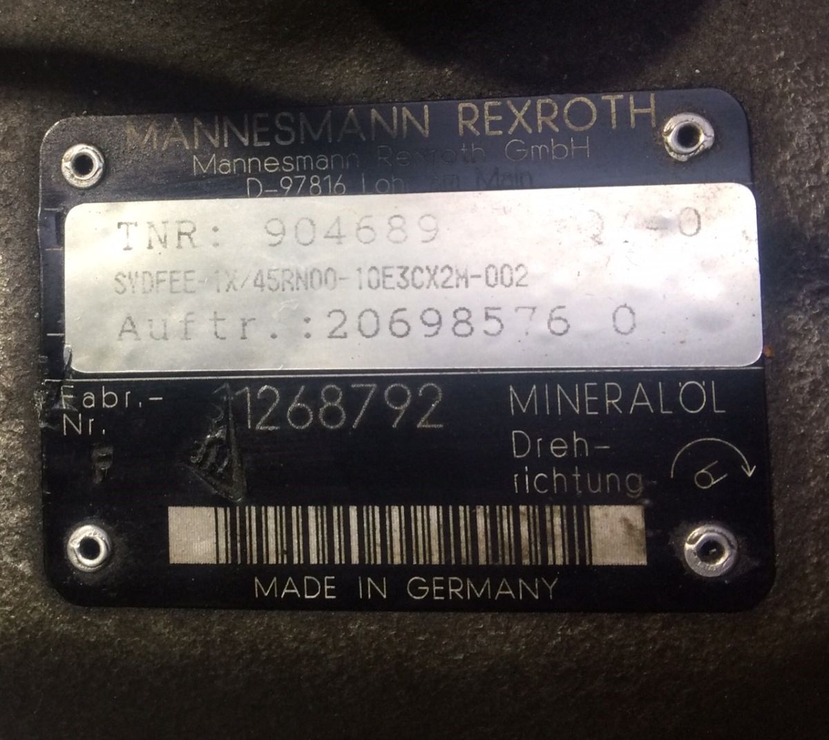 Mannesmann Rexroth Pumpe AKP 45 R, A10VS045DFE1, R900904689 / R900720216